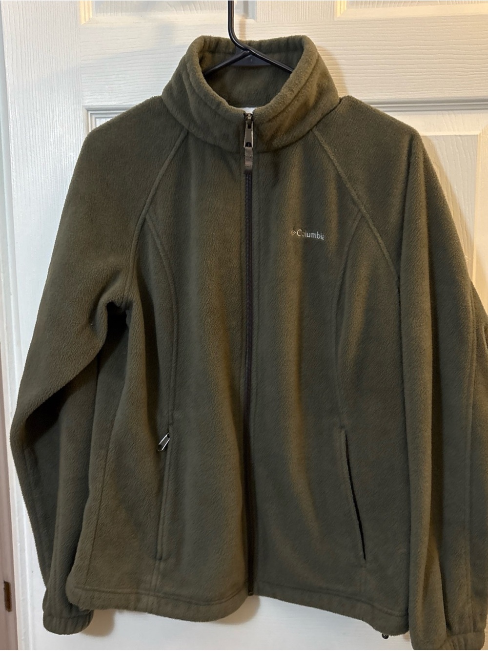 Columbia Men's Olive Green Zip-Up Fleece Jacket